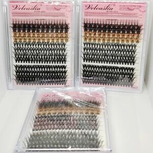 NEW SEALED 3 VELEASHA DIY LASH EXTENSION KIT 300 (900 TOTAL) EASY HOT STYLE MIX